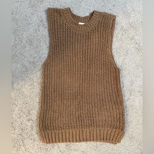 Abercrombie & Fitch Tan Knit Sleeveless Sweater